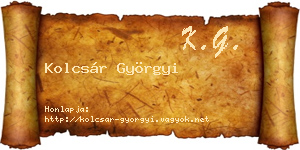 Kolcsár Györgyi névjegykártya