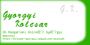 gyorgyi kolcsar business card